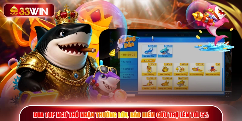 Đua top ngư thủ nhận thưởng lớn, bảo hiểm cứu trợ lên tới 5%