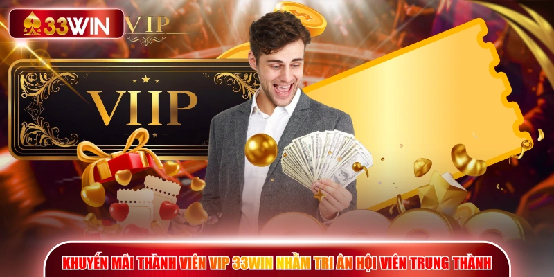 Khuyến mãi thành viên VIP 33WIN nhằm tri ân hội viên trung thành